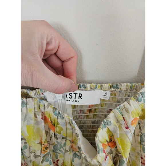 ASTR the Label Women's Beige Yellow Floral Milkmaid Mini Dress NWOT Size X-Large - Picture 8 of 16